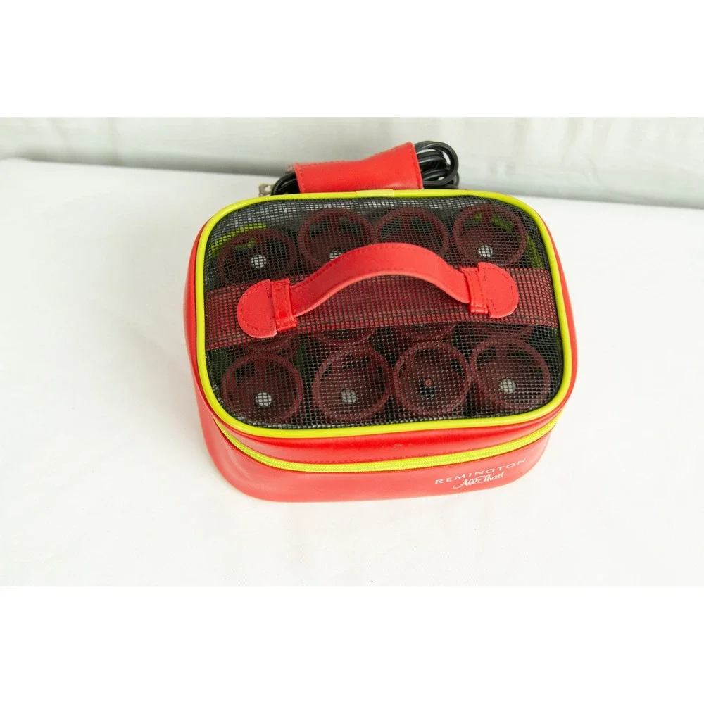 Remington All That! Travel Hair Roller Set Red Lime Green Case  Rollers H-1000